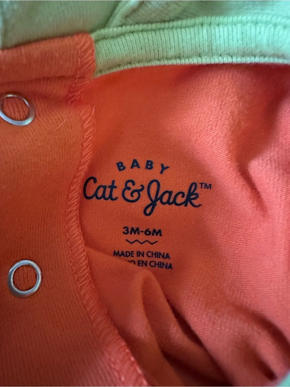 Baby Cat & Jack Pumpkin outfit 3-6 months perfect for  Halloween small flaw